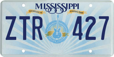 MS license plate ZTR427