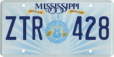 MS license plate ZTR428