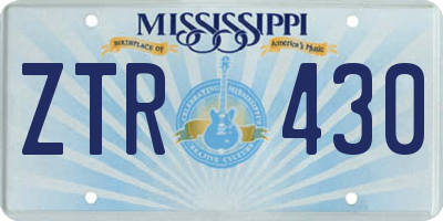 MS license plate ZTR430