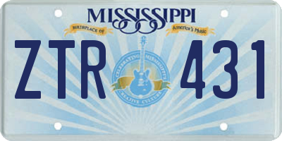 MS license plate ZTR431