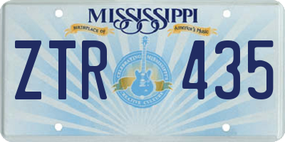 MS license plate ZTR435
