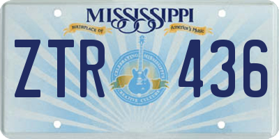 MS license plate ZTR436