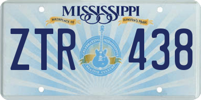 MS license plate ZTR438