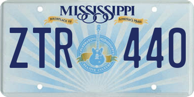 MS license plate ZTR440