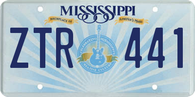 MS license plate ZTR441