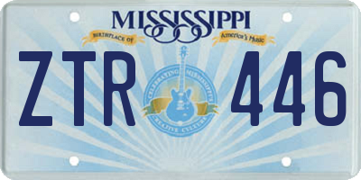 MS license plate ZTR446