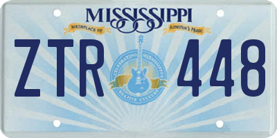 MS license plate ZTR448