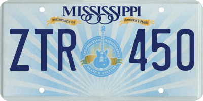 MS license plate ZTR450