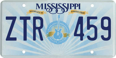 MS license plate ZTR459