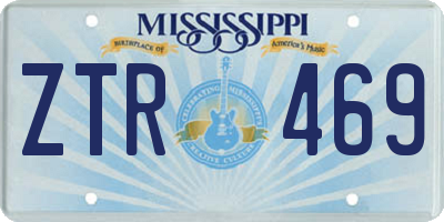 MS license plate ZTR469