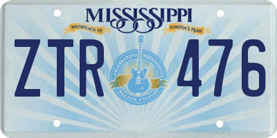 MS license plate ZTR476
