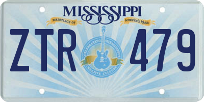 MS license plate ZTR479