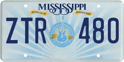 MS license plate ZTR480