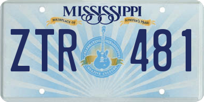 MS license plate ZTR481