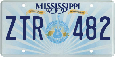 MS license plate ZTR482