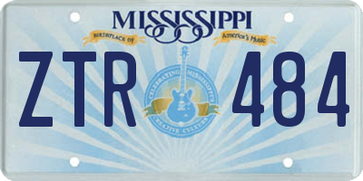 MS license plate ZTR484