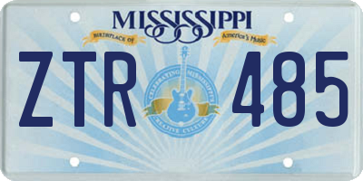 MS license plate ZTR485