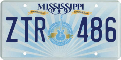 MS license plate ZTR486