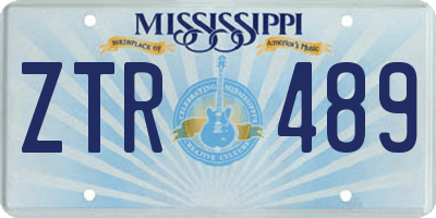 MS license plate ZTR489