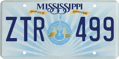 MS license plate ZTR499