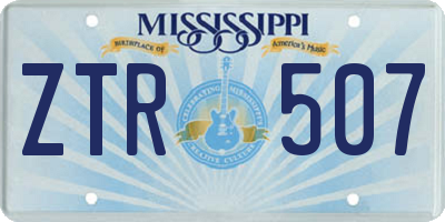 MS license plate ZTR507