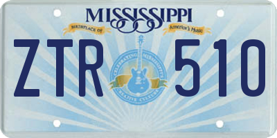 MS license plate ZTR510