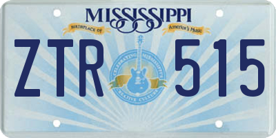MS license plate ZTR515