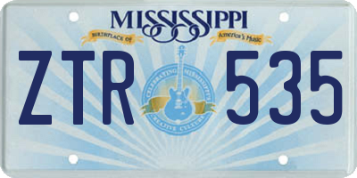 MS license plate ZTR535