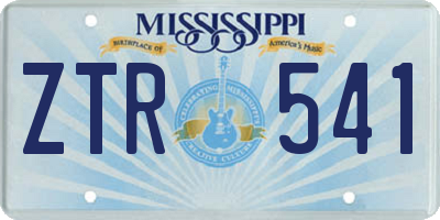 MS license plate ZTR541