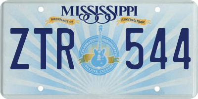 MS license plate ZTR544