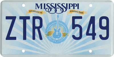 MS license plate ZTR549