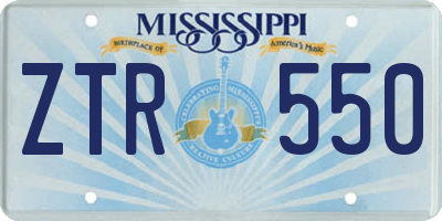 MS license plate ZTR550