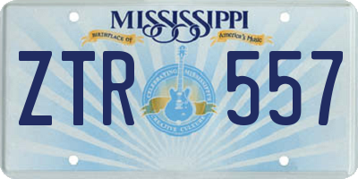 MS license plate ZTR557