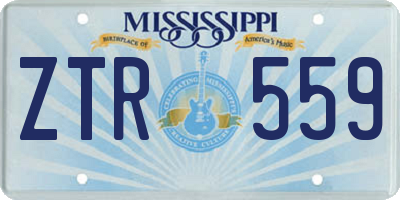 MS license plate ZTR559