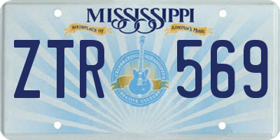 MS license plate ZTR569