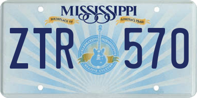 MS license plate ZTR570