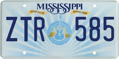 MS license plate ZTR585