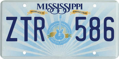 MS license plate ZTR586