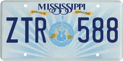 MS license plate ZTR588