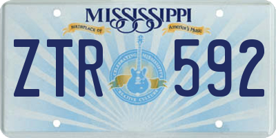 MS license plate ZTR592