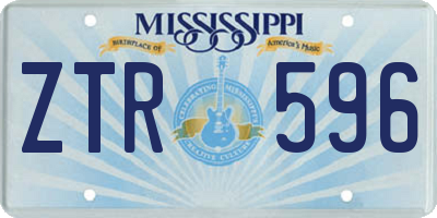 MS license plate ZTR596