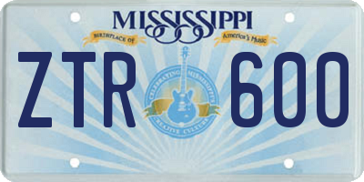 MS license plate ZTR600
