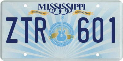 MS license plate ZTR601