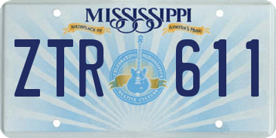 MS license plate ZTR611