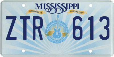 MS license plate ZTR613