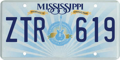 MS license plate ZTR619