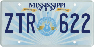 MS license plate ZTR622