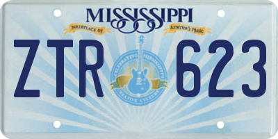 MS license plate ZTR623