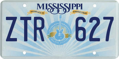 MS license plate ZTR627