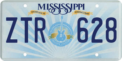 MS license plate ZTR628